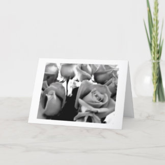 Valentine Black and White Roses Holiday Card