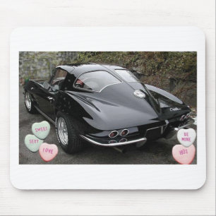 Valentine Black Corvette Mouse Mat