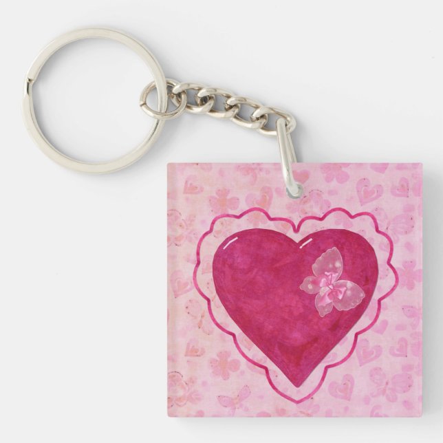 Valentine Blossoms Adorable EMERGENCY CUSTOM Key Ring (Front)