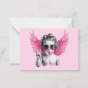 Valentine Blowing Bubble Cupid Valentines Day  Card
