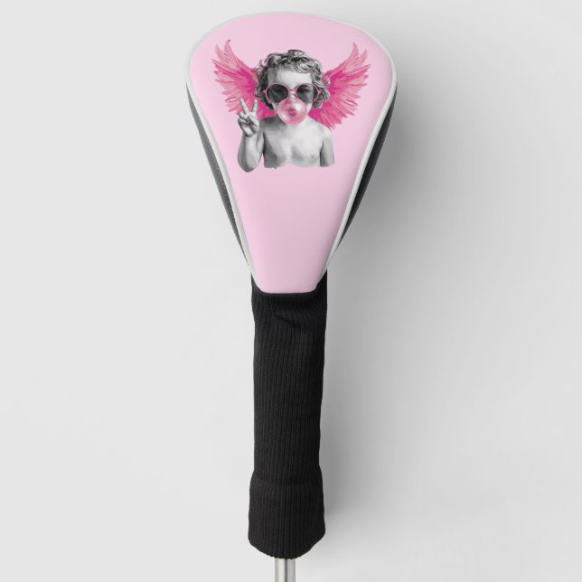 Valentine Blowing Bubble Cupid Valentines Day  Golf Head Cover (Front)