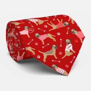 Valentine Border Terrier Pattern Neck Tie