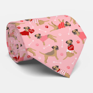 Valentine Border Terrier Pattern Tie