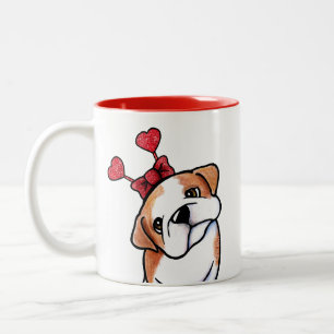 Valentine Bulldog Two-Tone Coffee Mug