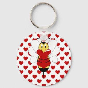 Valentine Bumble Bee Keychain