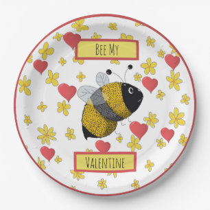 Valentine Bumblebee   Bee My Valentine Paper Plate