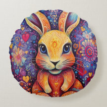 Valentine Bunny Flowers hearts purple