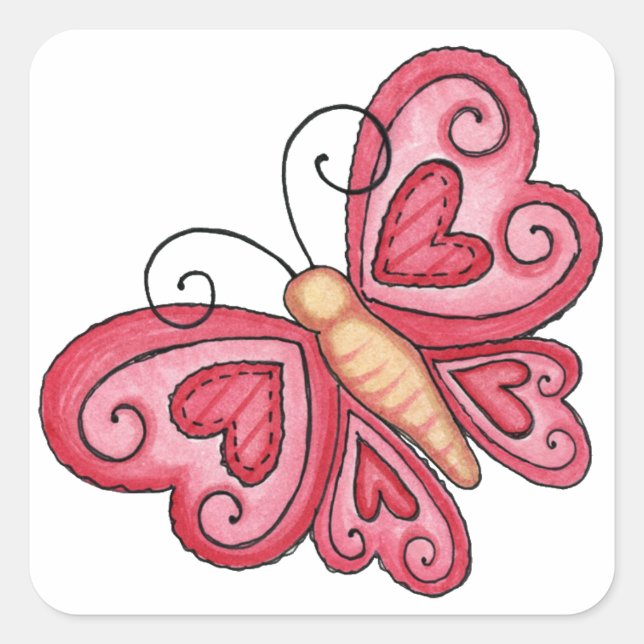 Valentine Butterfly - Stickers (Front)