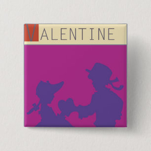 <Valentine> by Steve Collier 15 Cm Square Badge