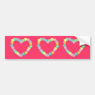 Valentine Candy Hearts Heart Bumper Sticker