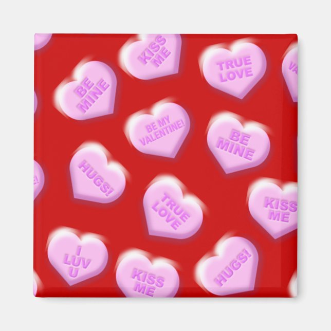 Valentine Candy Hearts Magnet (Front)