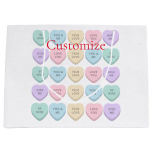 Valentine Candy Hearts Thunder_Cove Large Gift Bag