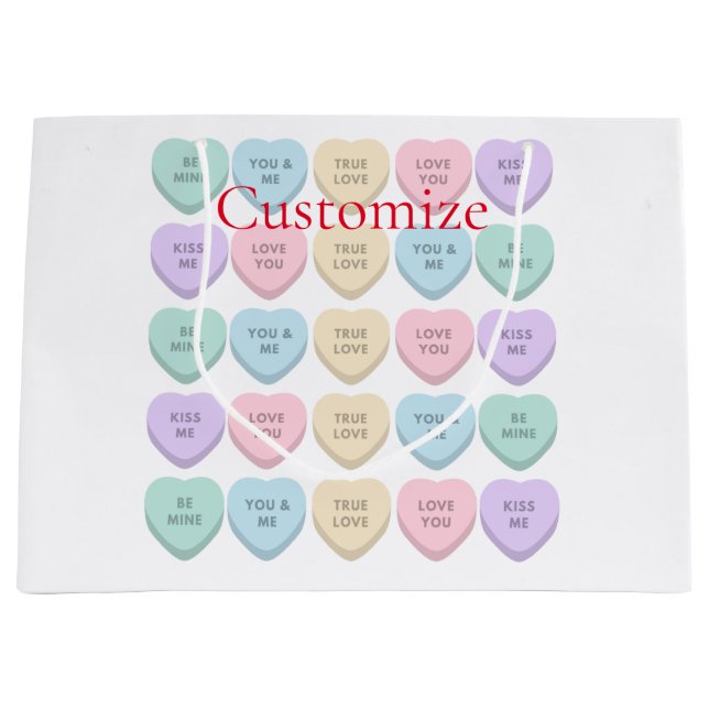 Valentine Candy Hearts Thunder_Cove Large Gift Bag (Front)