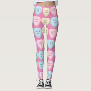 Valentine Candy Hearts Thunder_Cove Leggings