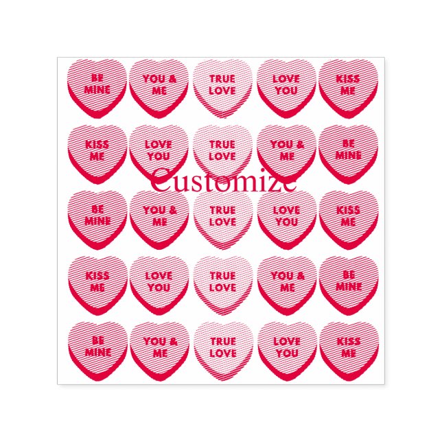 Valentine Candy Hearts Thunder_Cove Self-inking Stamp (Design)