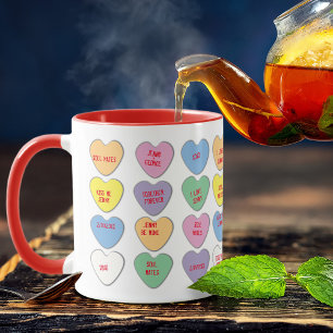 Valentine Candy Message Hearts Mug