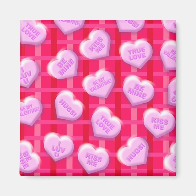 Valentine Candy Plaid Magnet (Front)