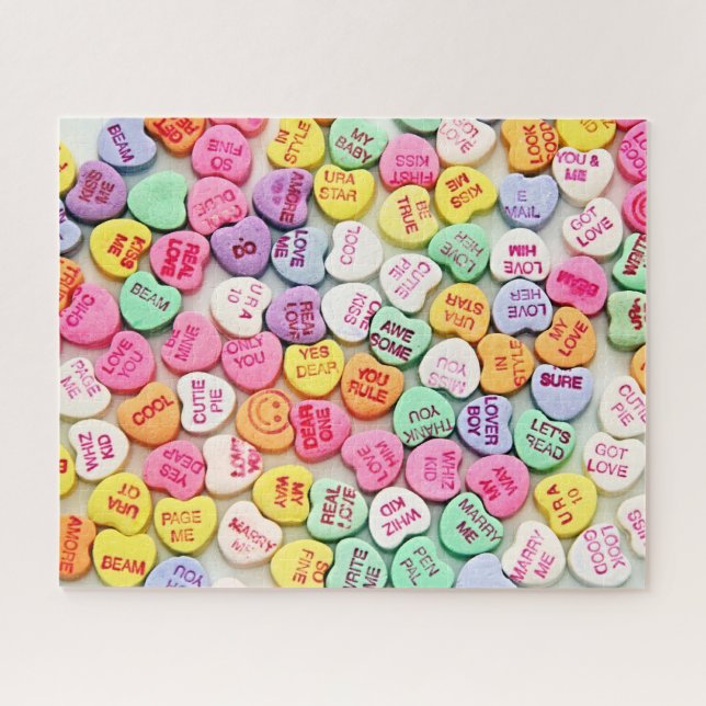 Valentine Candy Quote Hearts Jigsaw Puzzle (Horizontal)