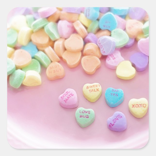 Valentine Candy Square Sticker (Front)