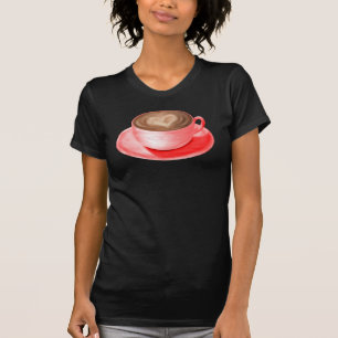 Valentine Cappuccino Art Heart T-Shirt