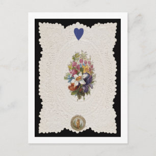 Valentine card depicting flowers, c.1840 (colour l