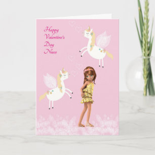 Valentine Card for Niece with Unicorns