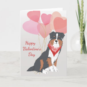 Valentine Card From Australian Shepherd Dog Hearts