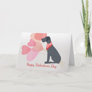 Valentine Card from Great Dane Dog red Balloons