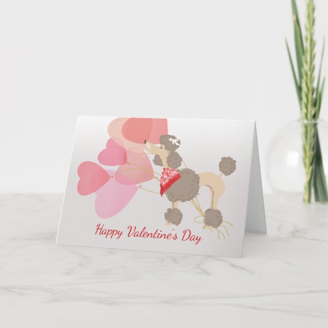Valentine Card from your Brown Poodle Dog (Front)