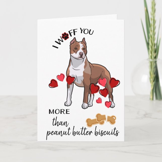 Valentine Card from Your Fawn Pitbull  Dog  Love (Front)