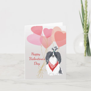 Valentine Card from your Grey Shih Tsu  Balloons