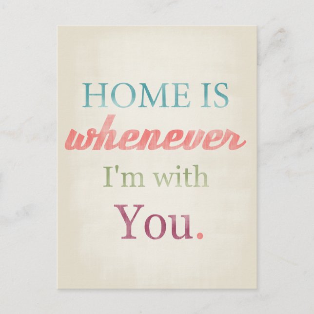 Valentine Card, Love Quote, Retro Holiday Postcard (Front)