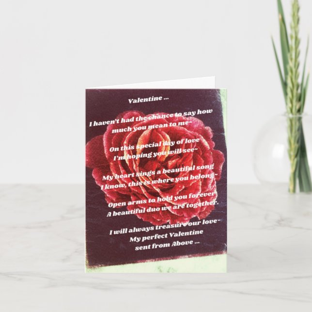Valentine card personalized poem (Front)