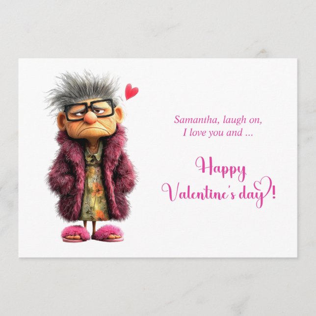 Valentine Card with Funny Love Pun Cartoon Food (Front)