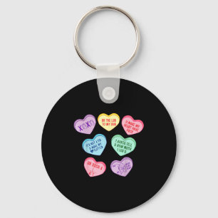 Valentine Cardiologist Hearts Candy Ekg Tech Telem Key Ring