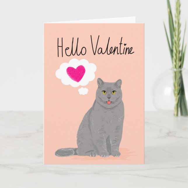 Valentine Cat Card - Love cat cute cat valentines (Front)