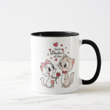 Valentine Cat Coupe Drinkware for Special Moments