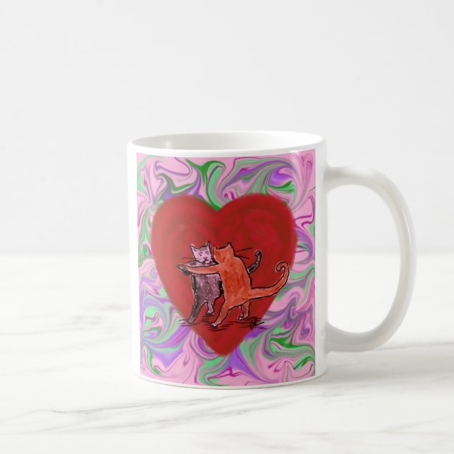 Valentine Cat Dance Coffee Mug (Right)
