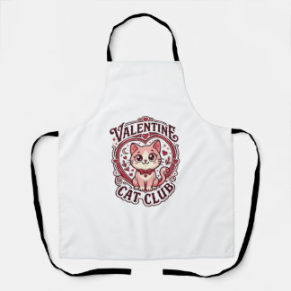 Valentine Cat Funny Cat Lover Design - Valentine C Apron