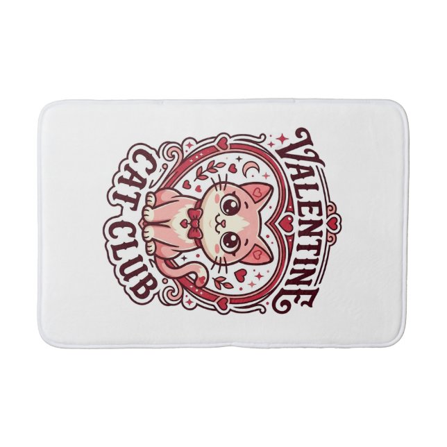 Valentine Cat Funny Cat Lover Design - Valentine C Bath Mat (Front)