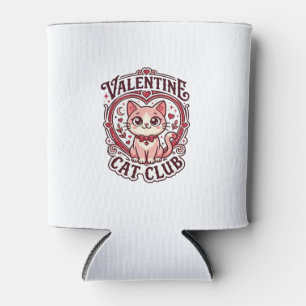 Valentine Cat Funny Cat Lover Design - Valentine C Can Cooler