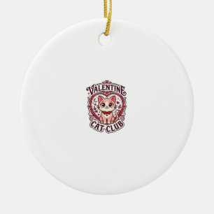 Valentine Cat Funny Cat Lover Design - Valentine C Ceramic Tree Decoration