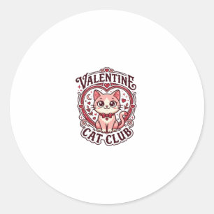 Valentine Cat Funny Cat Lover Design - Valentine C Classic Round Sticker