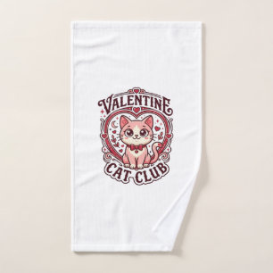Valentine Cat Funny Cat Lover Design - Valentine C Hand Towel