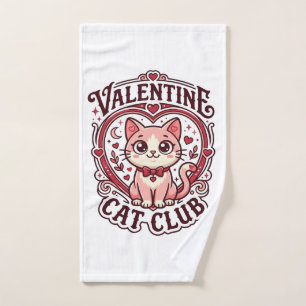 Valentine Cat Funny Cat Lover Design - Valentine C Hand Towel