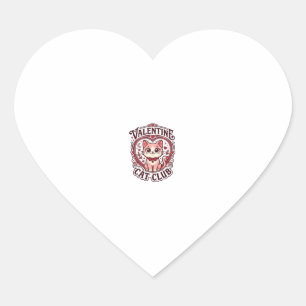 Valentine Cat Funny Cat Lover Design - Valentine C Heart Sticker