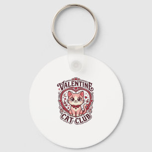 Valentine Cat Funny Cat Lover Design - Valentine C Key Ring
