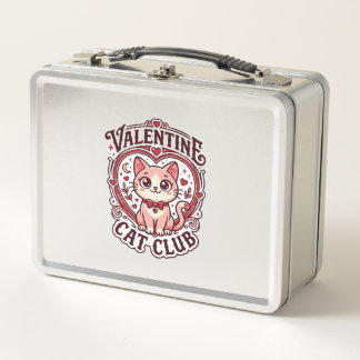 Valentine Cat Funny Cat Lover Design - Valentine C Metal Lunch Box