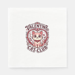 Valentine Cat Funny Cat Lover Design - Valentine C Napkin