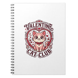 Valentine Cat Funny Cat Lover Design - Valentine C Notebook